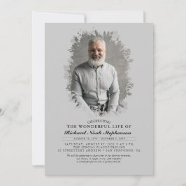 Spring Greenerage Foliage Silhouette Beerdigung Fo Einladung