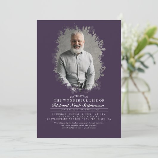 Spring Greenerage Foliage Silhouette Beerdigung Fo Einladung (Stehend Vorderseite)