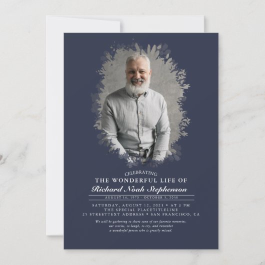 Spring Greenerage Foliage Silhouette Beerdigung Fo Einladung (Vorderseite)