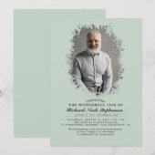 Spring Greenerage Foliage Silhouette Beerdigung Fo Einladung (Vorne/Hinten)