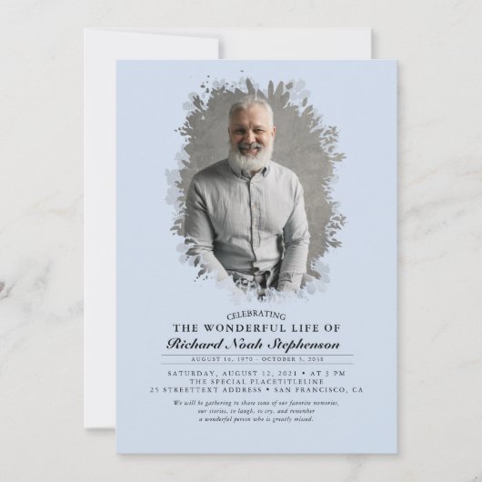 Spring Greenerage Foliage Silhouette Beerdigung Fo Einladung (Vorderseite)