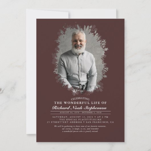 Spring Greenerage Foliage Silhouette Beerdigung Fo Einladung (Vorderseite)