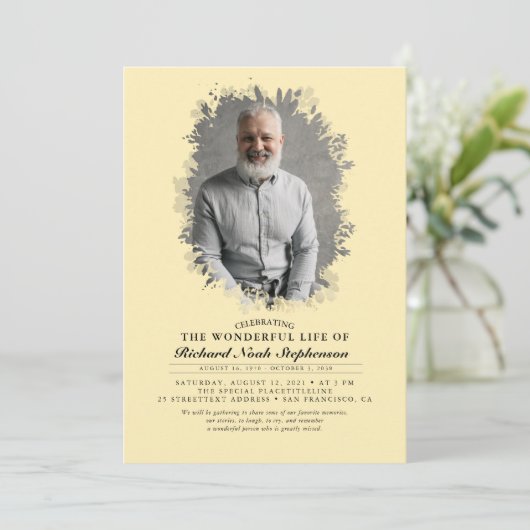 Spring Greenerage Foliage Silhouette Beerdigung Fo Einladung (Stehend Vorderseite)