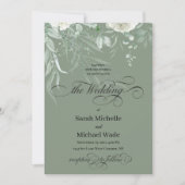 Spring Greenery Calligraphy Wedding Invitation Einladung (Vorderseite)