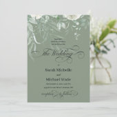 Spring Greenery Calligraphy Wedding Invitation Einladung (Stehend Vorderseite)