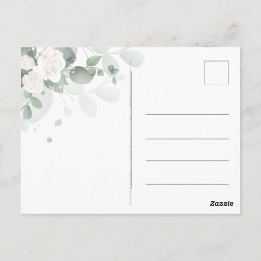 Spring Greenery Danke, Card Postkarte (Rückseite)