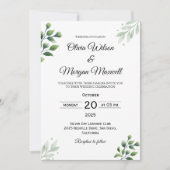 Spring Greenery Wedding Einladung (Vorderseite)