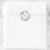 Spring Greenery Wreath Wedding Monogram Sticker (Tasche)