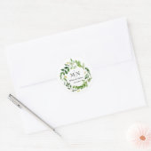 Spring Greenery Wreath Wedding Monogram Sticker (Umschlag)