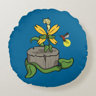 Spring Greet Summer Round Pillow Rundes Kissen