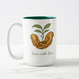 Spring Growth Mug - Earth Day, Plant, Gardening Zweifarbige Tasse
