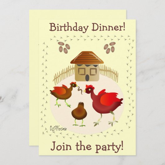 Spring Hähnchen Art Card jeder Anlass anpassen! Einladung (Vorne/Hinten)