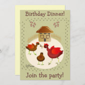 Spring Hähnchen Art Card jeder Anlass anpassen! Einladung (Vorne/Hinten)