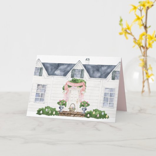 Spring | Happy Easter | House Karte (Gelbe Blume)
