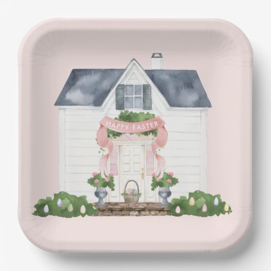 Spring | Happy Easter | House Pappteller (Vorderseite)