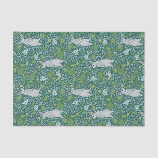 Spring Hares und Pussy Willows Garden Tissue Paper Seidenpapier (Vorderseite)