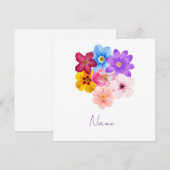 Spring Harmony - Mixed Watercolor Flower Bouquet Einladung (Vorne/Hinten)