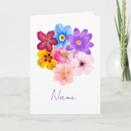 Spring Harmony - Mixed Watercolor Flower Bouquet Karte
