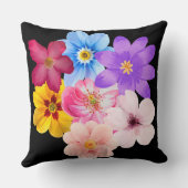 Spring Harmony - Mixed Watercolor Flower Bouquet Kissen (Rückseite)