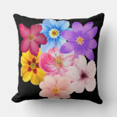 Spring Harmony - Mixed Watercolor Flower Bouquet Kissen (Vorderseite)