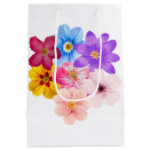 Spring Harmony - Mixed Watercolor Flower Bouquet Mittlere Geschenktüte (Rückseite)