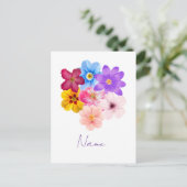 Spring Harmony - Mixed Watercolor Flower Bouquet Postkarte (Stehend Vorderseite)