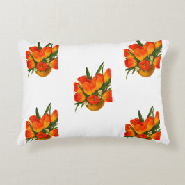 Spring Harmony – Orange & Yellow Tulips Dekokissen