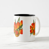 Spring Harmony – Orange & Yellow Tulips Zweifarbige Tasse (VorderseiteRechts)