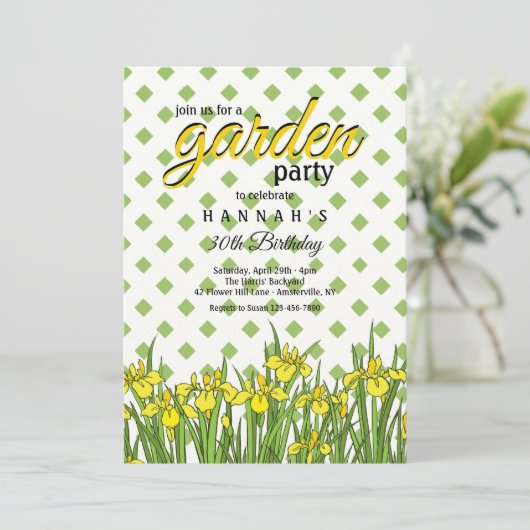 Spring hat Birthday Party Einladung (Stehend Vorderseite)