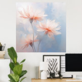 Spring Hazy Pastel Petal Wildblume Florals by Ava Poster (Heimbüro)