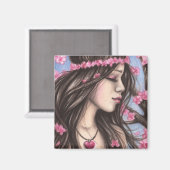 Spring Heart Magnet (Vorderseite/Rückseite)