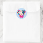 Spring Heart Rabbit Runder Aufkleber (Tasche)