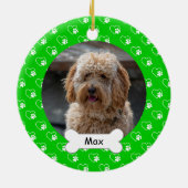 Spring Hearts Paws Custom Pet Puppy Dog Foto Keramik Ornament (Hinten)