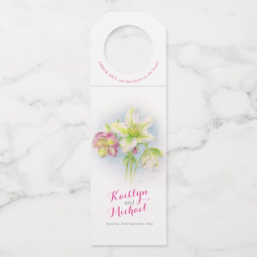 Spring helbohrt Aquarellkunstspass-Fakten Flaschenanhänger (Vorderseite)