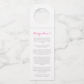 Spring helbohrt Aquarellkunstspass-Fakten Flaschenanhänger (Rückseite)