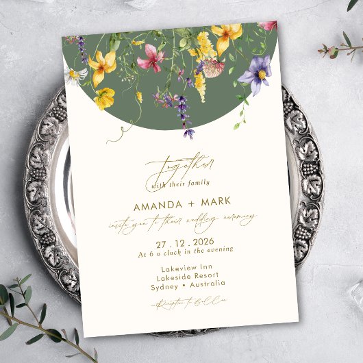Spring Herbst Boho Wildblume Whimsical Einladung
