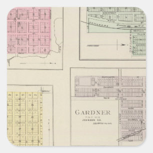 Spring Hill, Edgerton, Ocheltree, Gardner, Kansas Quadratischer Aufkleber