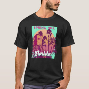 Spring Hill FL Florida Vintage Retro Ozean Szene b T-Shirt
