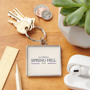 Spring Hill Florida Heritage - Klassische Creme Schlüsselanhänger