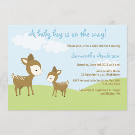 Spring Hirsch and Fawn Baby Shower Invite - Junge Einladung