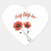 "Spring Hope Sticker" Herz-Aufkleber (Vorderseite)