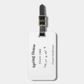 Spring house ets. Date year custom coordinates add Gepäckanhänger (Vorderseite vertikal)