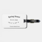 Spring house ets. Date year custom coordinates add Gepäckanhänger (Rückseite horizontal)