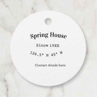 Spring house ets. Date year custom coordinates add Geschenkanhänger