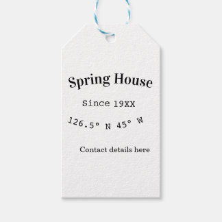 Spring house ets. Date year custom coordinates add Geschenkanhänger