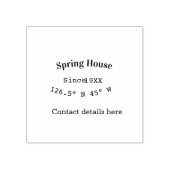 Spring house ets. Date year custom coordinates add Gummistempel (Prägung)