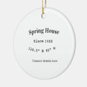 Spring house ets. Date year custom coordinates add Keramik Ornament (Links)