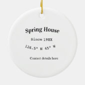 Spring house ets. Date year custom coordinates add Keramik Ornament (Hinten)