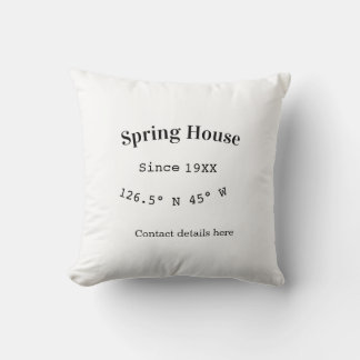 Spring house ets. Date year custom coordinates add Kissen