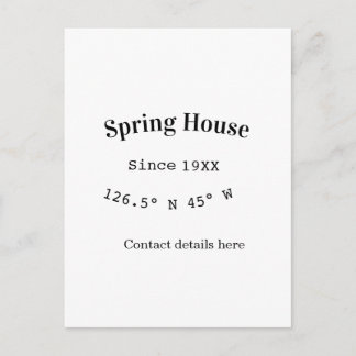 Spring house ets. Date year custom coordinates add Postkarte